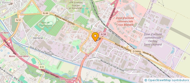 localisation de l'entreprise EIFFAGE ENERGIE SYSTEMES - INDUSTRIE TERTIAIRE CHAMPAGNE ARDENNE  REIMS