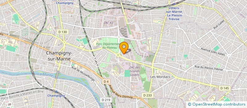 localisation de l'entreprise EIFFAGE ENERGIE SYSTEMES - TRANSPORT FERROVIAIRE  CHAMPIGNY-SUR-MARNE