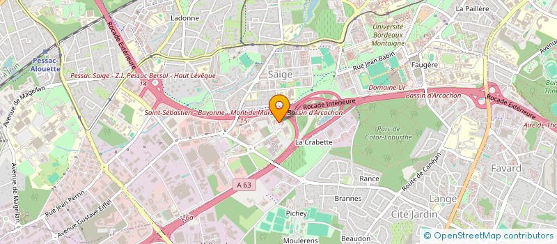 localisation de l'entreprise EIFFAGE ROUTE SUD OUEST  PESSAC