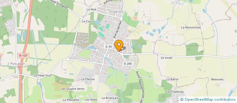 localisation de l'entreprise EILA  ORGERES