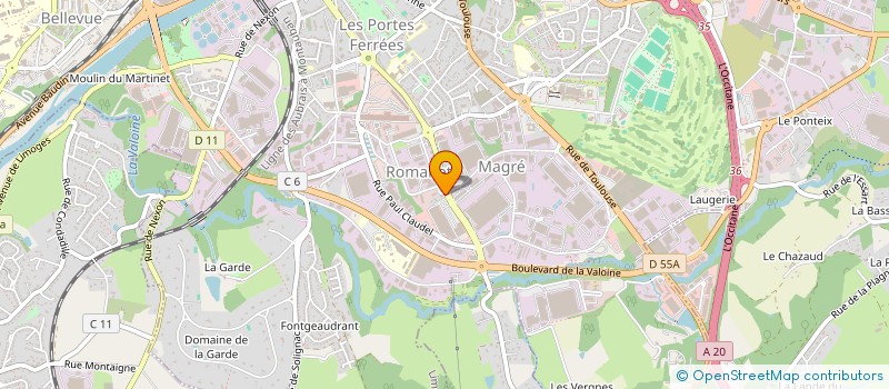 localisation de l'entreprise EL'C à LIMOGES