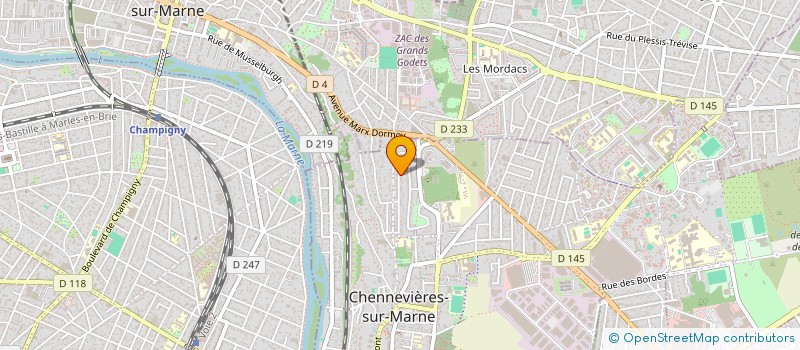 localisation de l'entreprise ELAGAGE DU VAL DE MARNE  CHENNEVIERES-SUR-MARNE