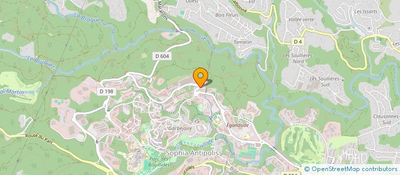 localisation de l'entreprise ELAIAPHARM à VALBONNE