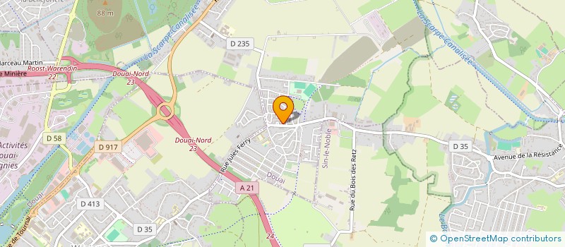 localisation de l'entreprise ELAN SOLIDAIRE à DOUAI