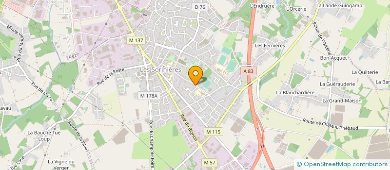 localisation de l'entreprise ELAN TIR LES SORINIERES - E.T.L.S.  LES SORINIERES