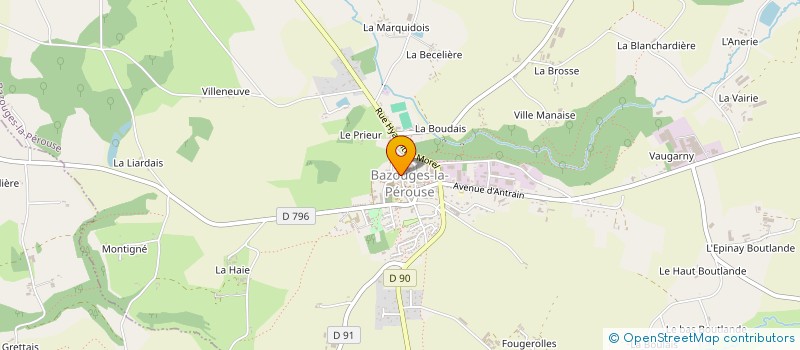 localisation de l'entreprise ELBY VIANDES à BAZOUGES-LA-PEROUSE