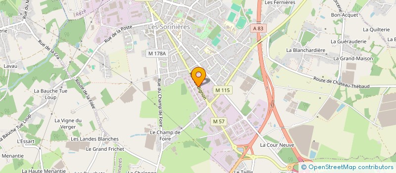 localisation de l'entreprise ELCANAUX à LES SORINIERES