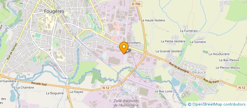 localisation de l'entreprise ELCO à FOUGERES