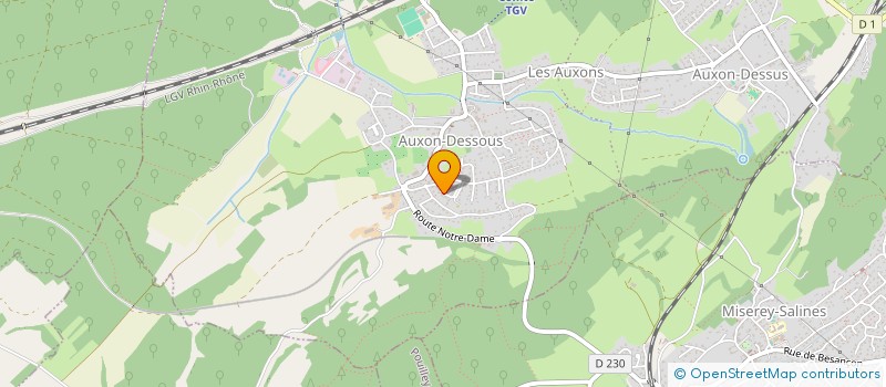 localisation de l'entreprise ELEC + AB à LES AUXONS