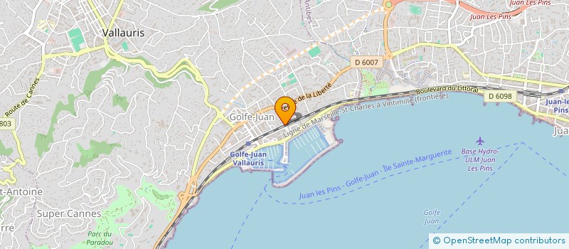 localisation de l'entreprise ELEC HABITAT à VALLAURIS