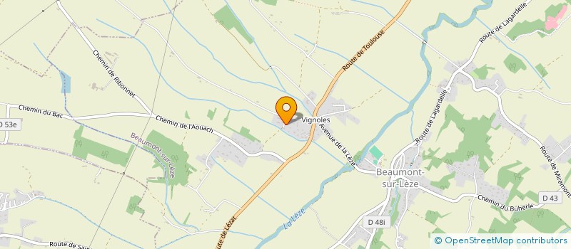 localisation de l'entreprise ELECSUD 31  BEAUMONT-SUR-LEZE