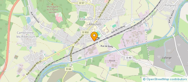 localisation de l'entreprise ELECTRICITE 2G à RIBECOURT-DRESLINCOURT