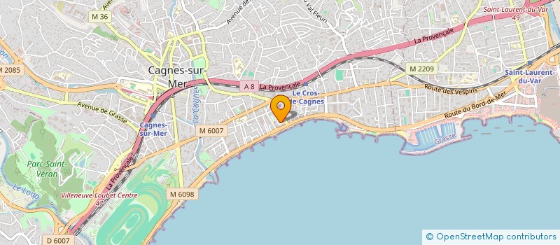 localisation de l'entreprise ELECTRICITE AUTOMATISME DU BATIMENT à CAGNES SUR MER