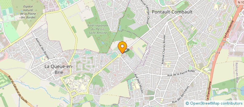 localisation de l'entreprise ELECTRICITE BATIMENT TERTIAIRE INDUSTRIE  LA QUEUE-EN-BRIE