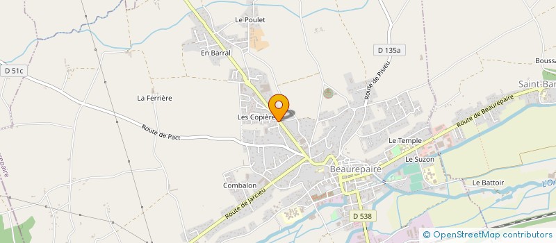 localisation de l'entreprise ELECTRICITE GENERALE POIPY à BEAUREPAIRE