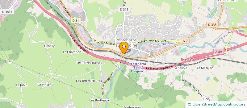 localisation de l'entreprise ELECTRICITE GENERALE THOMASSET à VINDRY-SUR-TURDINE