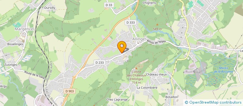 localisation de l'entreprise ELECTRICITE INDUSTRIELLE ET BATIMENT  ALLINGES