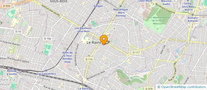 localisation de l'entreprise ELECTRICITE RENOVATION BATIMENT E.R.B  LE RAINCY