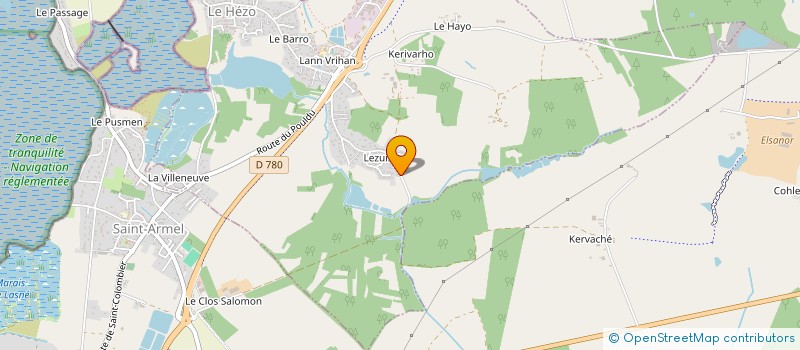 localisation de l'entreprise ELECTRICITE & TECHNOLOGIE  LE HEZO