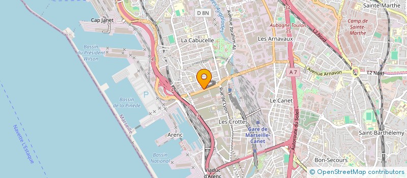 localisation de l'entreprise ELECTRICITE TRAVAUX SERVICES à MARSEILLE