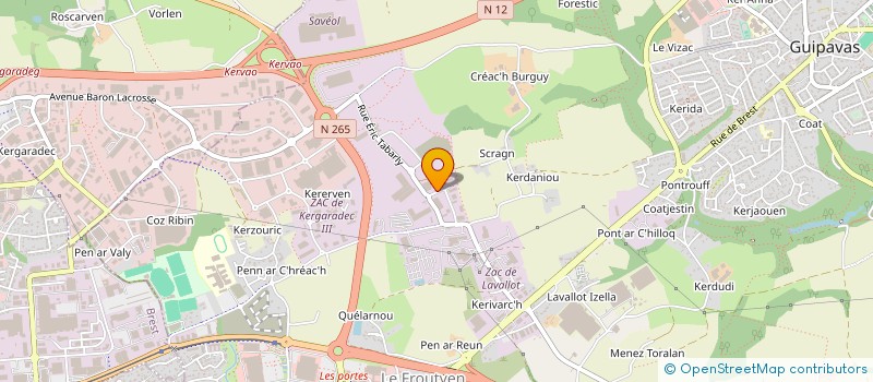 localisation de l'entreprise ELECTRO BREST à GUIPAVAS