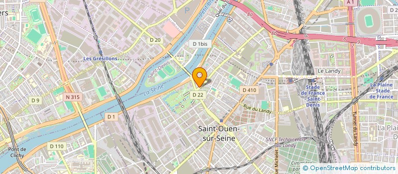 localisation de l'entreprise ELECTRO + PLUS à SAINT-OUEN-SUR-SEINE