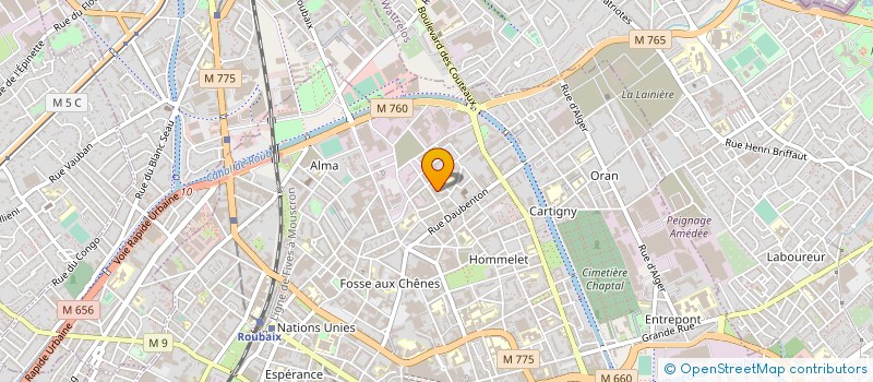 localisation de l'entreprise ELECTRO TIME à ROUBAIX