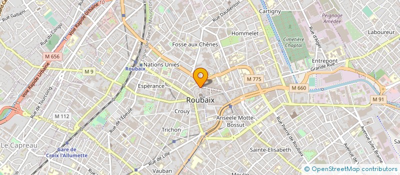 localisation de l'entreprise ELEKTRO-FLANDRE à ROUBAIX