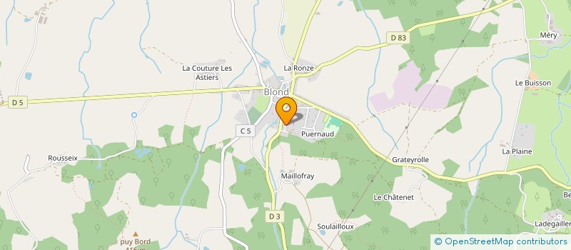 localisation de l'entreprise ELEVAGE DES MONTS DE BLOND - BERNARD BARGUES à SAINT-JUNIEN-LES-COMBES