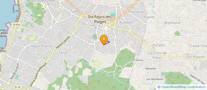 localisation de l'entreprise ELF à SIX-FOURS-LES-PLAGES