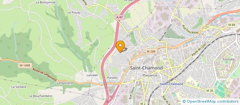 localisation de l'entreprise ELIE BE BUREAU D'ETUDES FLUIDES ET FORMATIONS à SAINT-CHAMOND