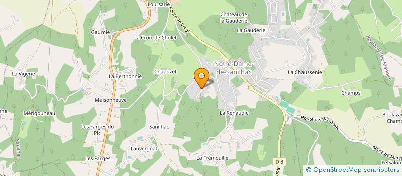 localisation de l'entreprise ELINA à SANILHAC