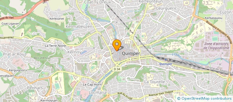 localisation de l'entreprise ELISA VOYAGES à QUIMPER
