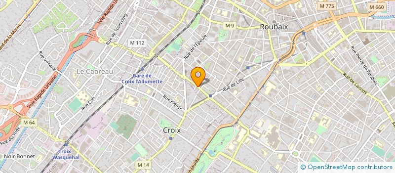 localisation de l'entreprise ELISTYL à ROUBAIX