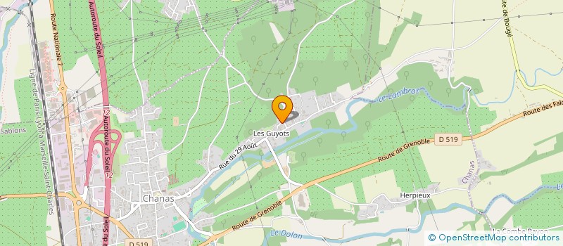 localisation de l'entreprise ELITE TERRASSEMENT  CHANAS