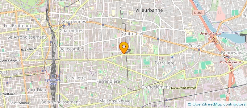 localisation de l'entreprise ELITIS à VILLEURBANNE