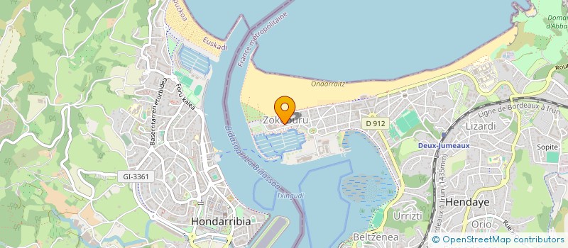 localisation de l'entreprise ELIZONDOA à HENDAYE