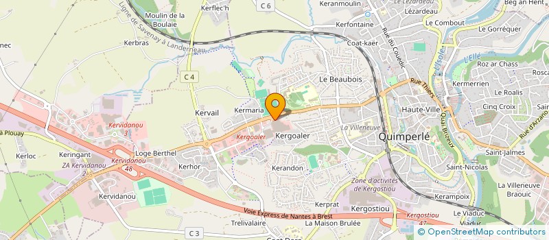 localisation de l'entreprise ELLEDIS à QUIMPERLE