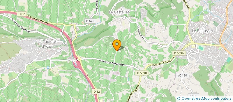 localisation de l'entreprise ELLIOT SHEBASKI  LE CASTELLET