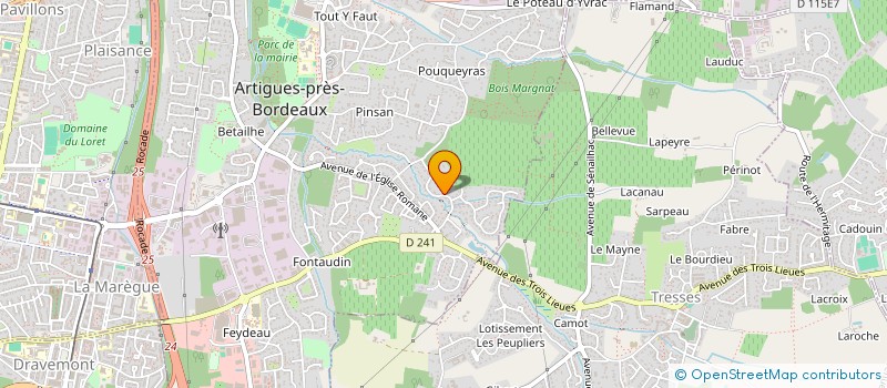 localisation de l'entreprise ELLUAR à ARTIGUES-PRES-BORDEAUX