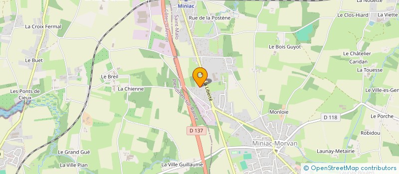 localisation de l'entreprise ELM à MINIAC-MORVAN