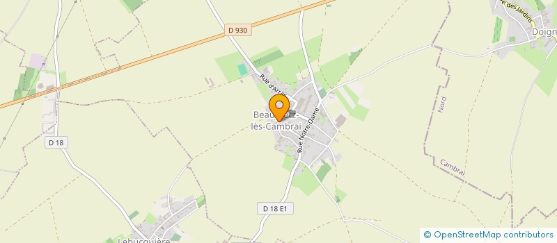 localisation de l'entreprise ELMA à BEAUMETZ-LES-CAMBRAI