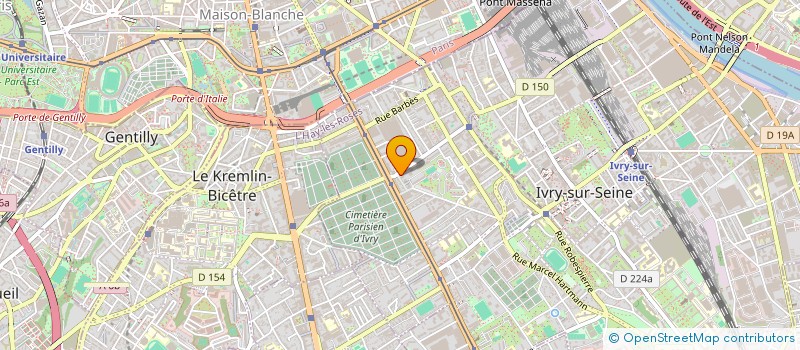 localisation de l'entreprise ELODIE à IVRY-SUR-SEINE