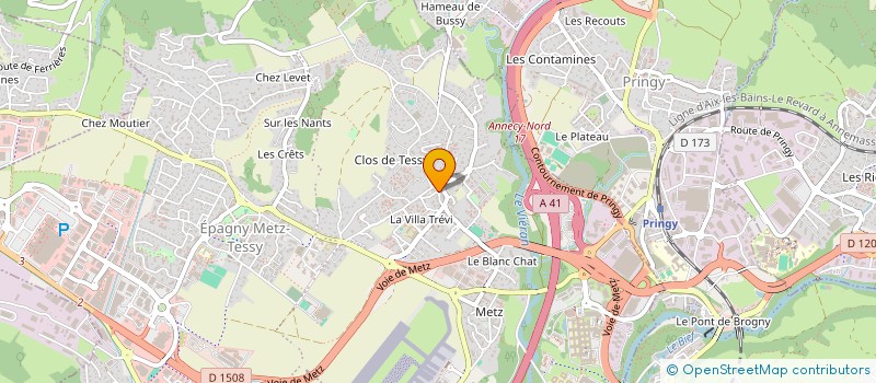 localisation de l'entreprise ELODIE  EPAGNY METZ-TESSY