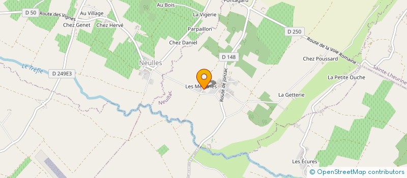 localisation de l'entreprise ELODIE BONNEU SARL  JONZAC