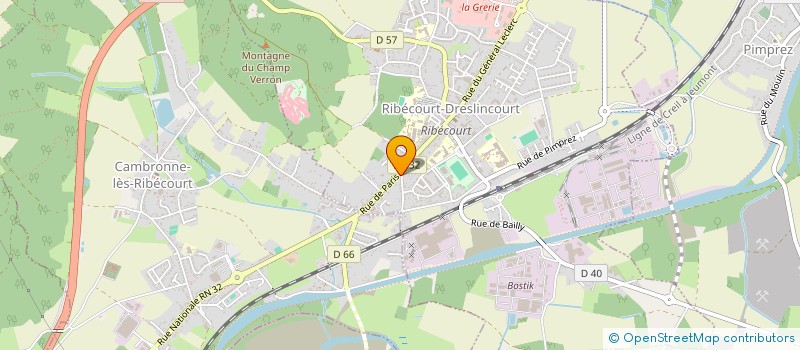 localisation de l'entreprise ELODIE COIFFURE  RIBECOURT-DRESLINCOURT