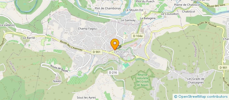 localisation de l'entreprise ELODYO à LES VANS