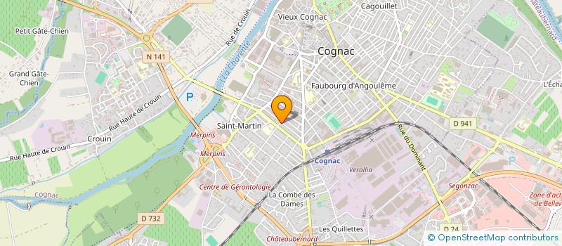 localisation de l'entreprise ELOG à COGNAC