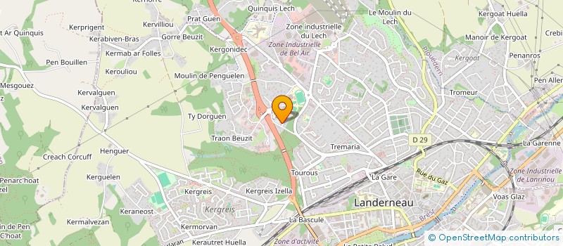 localisation de l'entreprise ELORN VOLLEYBALL à LANDERNEAU