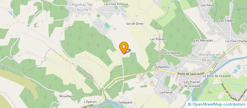 localisation de l'entreprise ELPAJULO à LEGUILLAC DE L'AUCHE